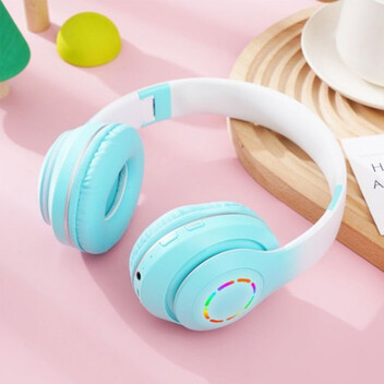 Kinsi B39M Auriculares Inalámbricos Bluetooth RGB Cian