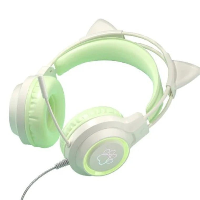 Kinsi SY-G35 Auriculares Gaming RGB con Orejas Verde