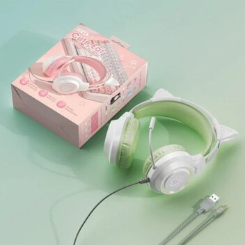 Kinsi SY-G35 Auriculares Gaming RGB con Orejas Verde Kinsi SY-G35 Auriculares Gaming RGB con Orejas Verde