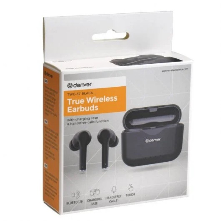 Denver TWE-37 Auriculares Bluetooth Negros