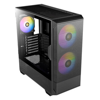 Torre PC Caja PC Antec NX416L Midi Tower Ventana Vidrio Templado RGB USB-C ATX/ITX/mATX Negra