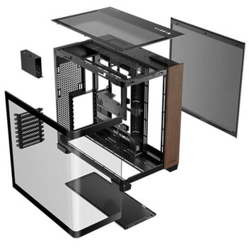 Torre PC Caja PC Antec C8 Curve Wood Full Tower ATX ITX Vidrio Templado Acero Madera Negro