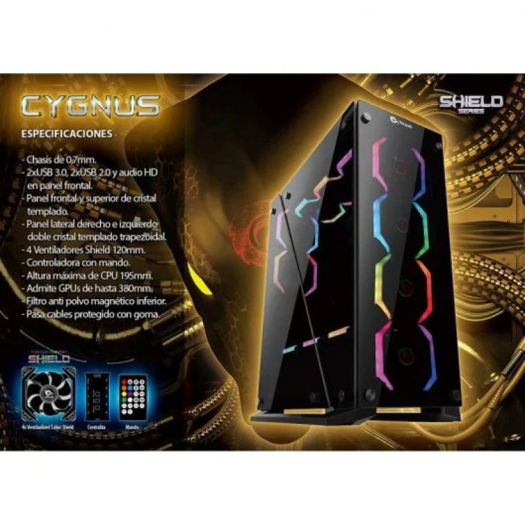 Talius Cygnus Cristal Templado RGB USB 3.0