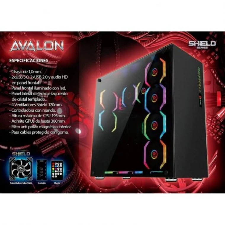 Talius Avalon Cristal Templado RGB USB 3.0