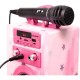 Dynasonic Karaoke 025 Altavoz Bluetooth con Karaoke y 2 Micrófonos Rosa Brillante