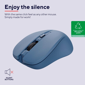 Trust Mydo Silent Wireless Ratón Inalámbrico 1800 DPI Azul Trust Mydo Silent Wireless Ratón Inalámbrico 1800 DPI Azul
