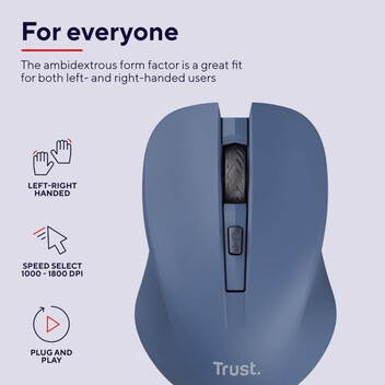 Trust Mydo Silent Wireless Ratón Inalámbrico 1800 DPI Azul Trust Mydo Silent Wireless Ratón Inalámbrico 1800 DPI Azul