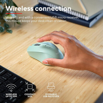 Trust Mydo Silent Wireless Ratón Inalámbrico 1800 DPI Verde Trust Mydo Silent Wireless Ratón Inalámbrico 1800 DPI Verde