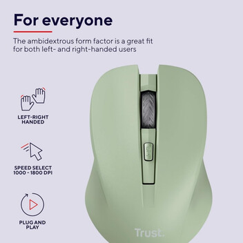 Trust Mydo Silent Wireless Ratón Inalámbrico 1800 DPI Verde Trust Mydo Silent Wireless Ratón Inalámbrico 1800 DPI Verde