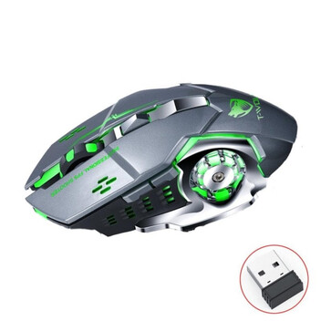 Mouse Gaming Inalámbrico RGB 2.4G Recargable 2400DPI Clic Silencioso Ergonómico