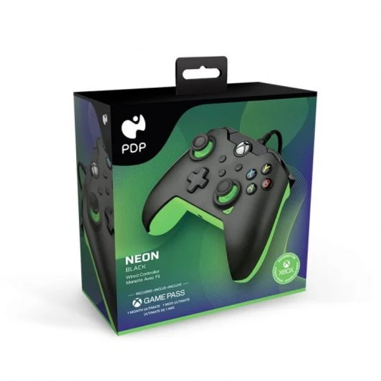 PDP Mando con Cable Neon Black para Xbox Series X/S/One/PC