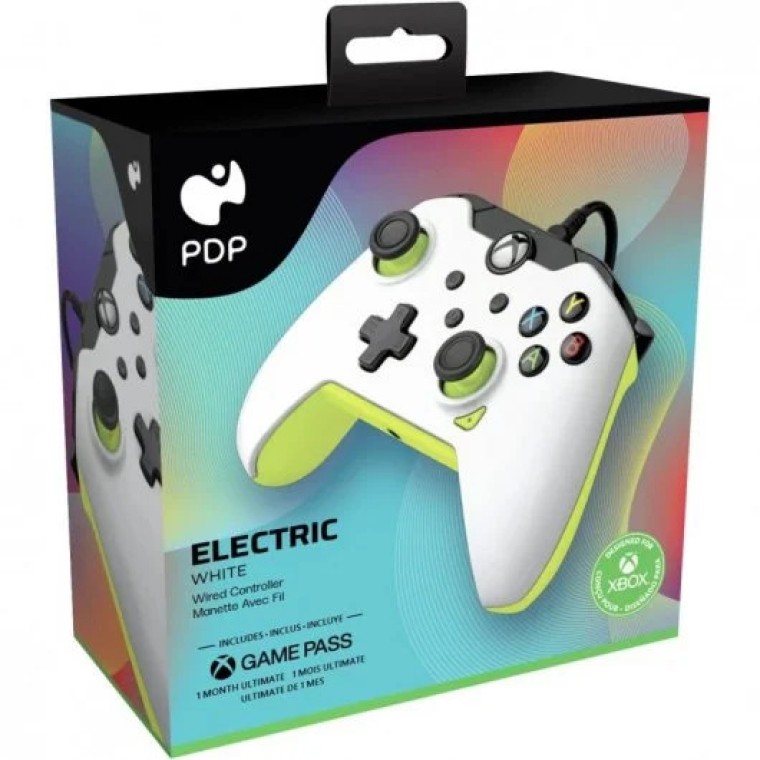 PDP Mando con Cable Electric White para Xbox Series X/S/One/PC