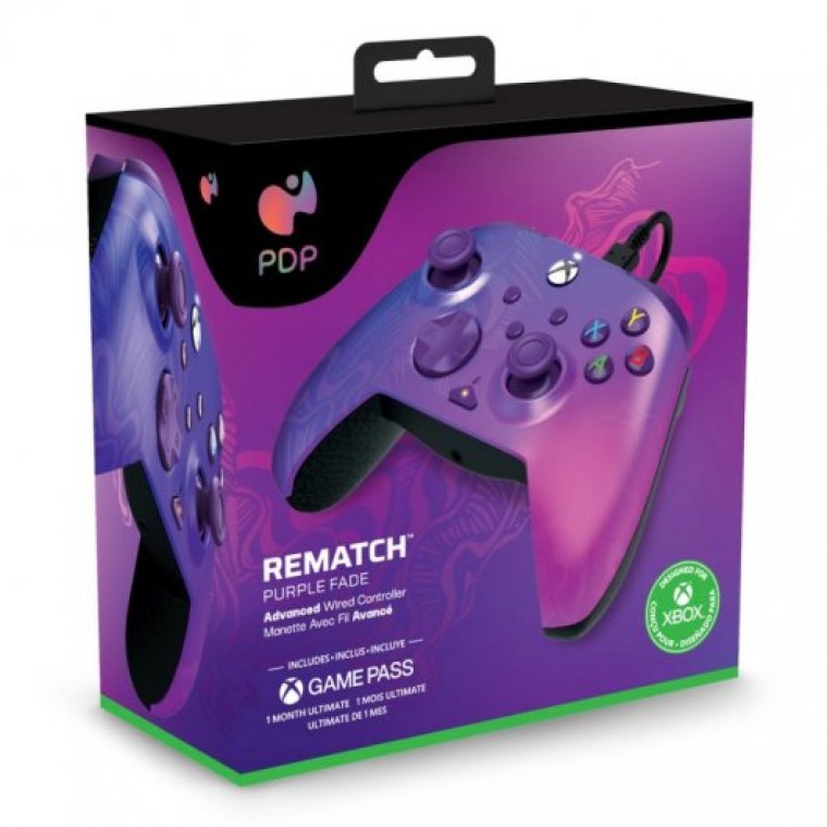 PDP Rematch Purple Fade Mando con Cable para Xbox X/S/One/PC