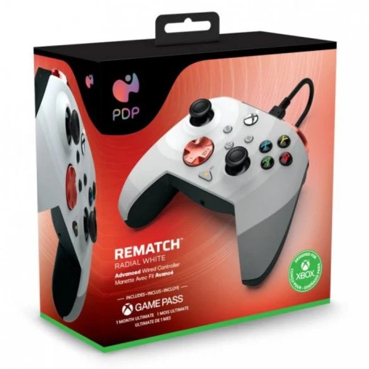 PDP Rematch Radial White Mando con Cable para Xbox X/S/One/PC