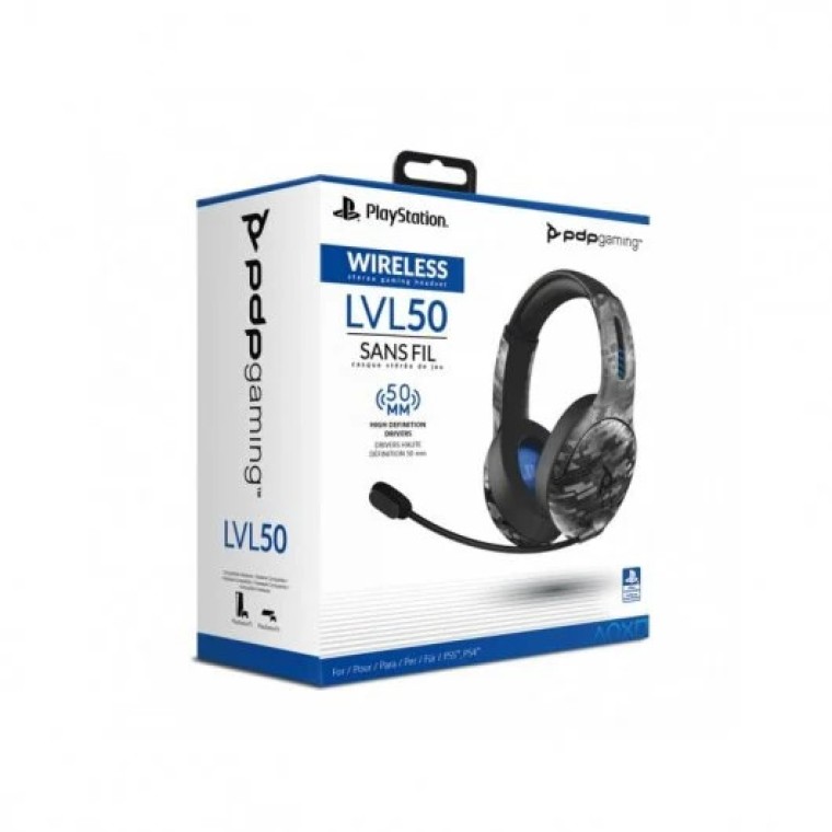 PDP LVL50 Auriculares Gaming Inalámbricos Negro Camo para PS4/PS5