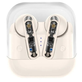 Kinsi AKZ-S26 Auriculares Inalámbricos con Funda Transparente Blanco