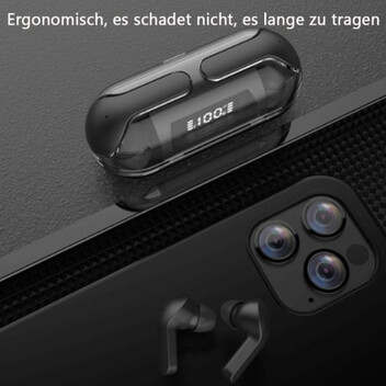 Kinsi B39 Auriculares Inalámbricos Bluetooth con Pantalla Digital Negros
