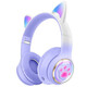 Kinsi AKZ 62 Auriculares Inalámbricos Orejas de Gato RGB Morados