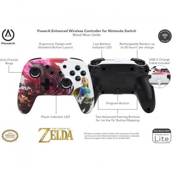 Power A Enhanced Wireless Mando Inalámbrico Edición Zelda Blood Moon para Nintendo Switch Power A Enhanced Wireless Mando Inalámbrico Edición Zelda Blood Moon para Nintendo Switch