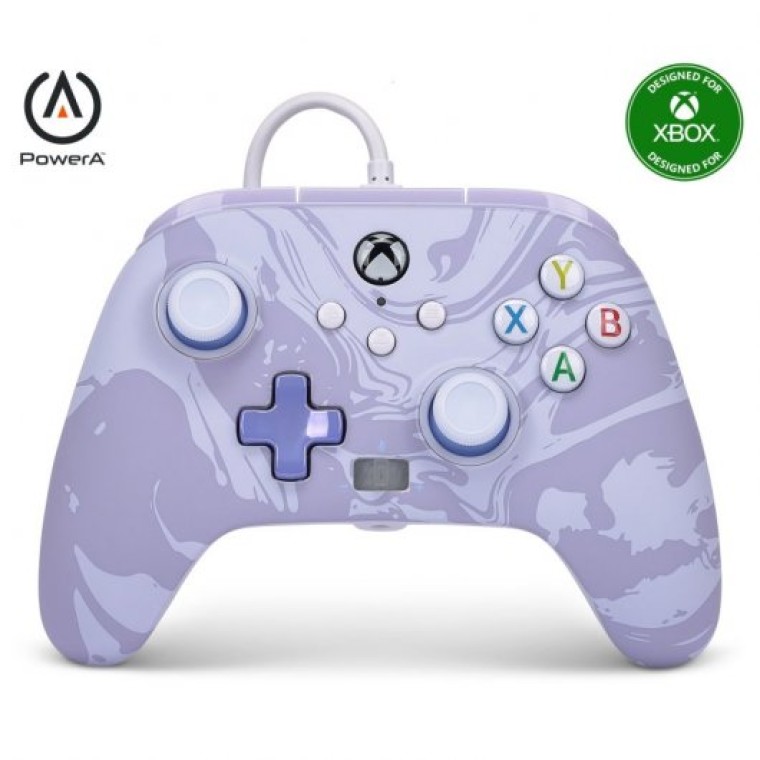 Power A Mando con Cable Extraíble Lavender Swirl para Xbox Series/One/PC