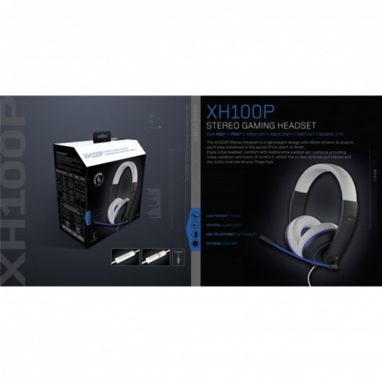 Gioteck XH100 Auriculares Gaming Multiplataforma Blanco/Azul