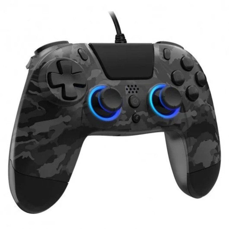 Gioteck VX-4+ Mando con Cable LED Camuflaje Gris para PS4