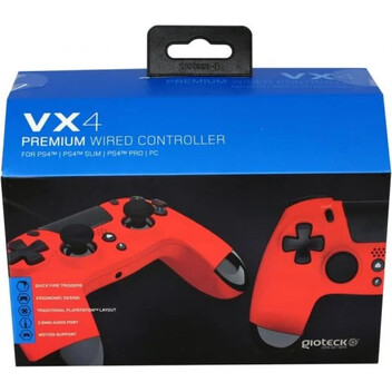 Gioteck VX4 Mando con Cable Rojo para PS4/PC Gioteck VX4 Mando con Cable Rojo para PS4/PC
