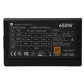 Fuente Alimentación Fuente de alimentación ThermalRight TR-TB650S 650W ATX 3.0 80 PLUS Bronze conden