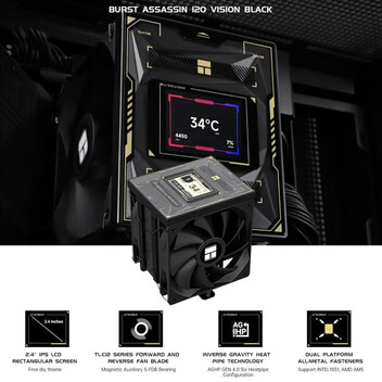 Ventilador CPU Refrigeración Aire Thermalright Socket LGA1851/1700/AM5 120mm Burst Assassin 120 Visi Ventilador CPU Refrigeración Aire Thermalright Socket LGA1851/1700/AM5 120mm Burst Assassin 120 Visi