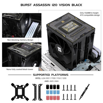 Ventilador CPU Refrigeración Aire Thermalright Socket LGA1851/1700/AM5 120mm Burst Assassin 120 Visi Ventilador CPU Refrigeración Aire Thermalright Socket LGA1851/1700/AM5 120mm Burst Assassin 120 Visi