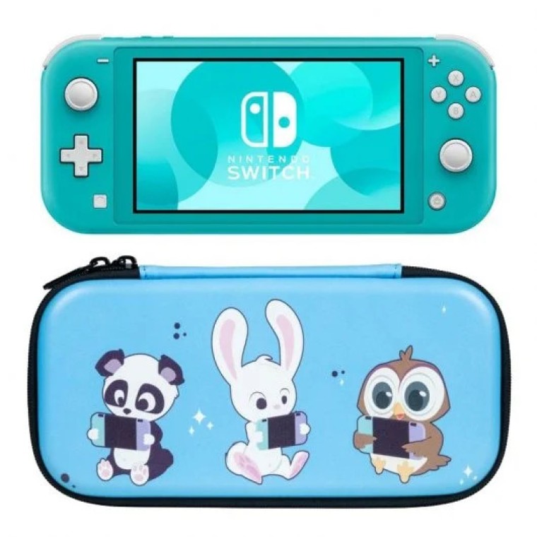 Nintendo Switch Lite Azul Turquesa + BigBen Funda de Transporte Rígida Rabbit