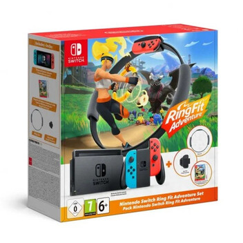 Nintendo Pack Switch Azul Neón/Rojo Neón + Ring Fit Adventure Nintendo Pack Switch Azul Neón/Rojo Neón + Ring Fit Adventure