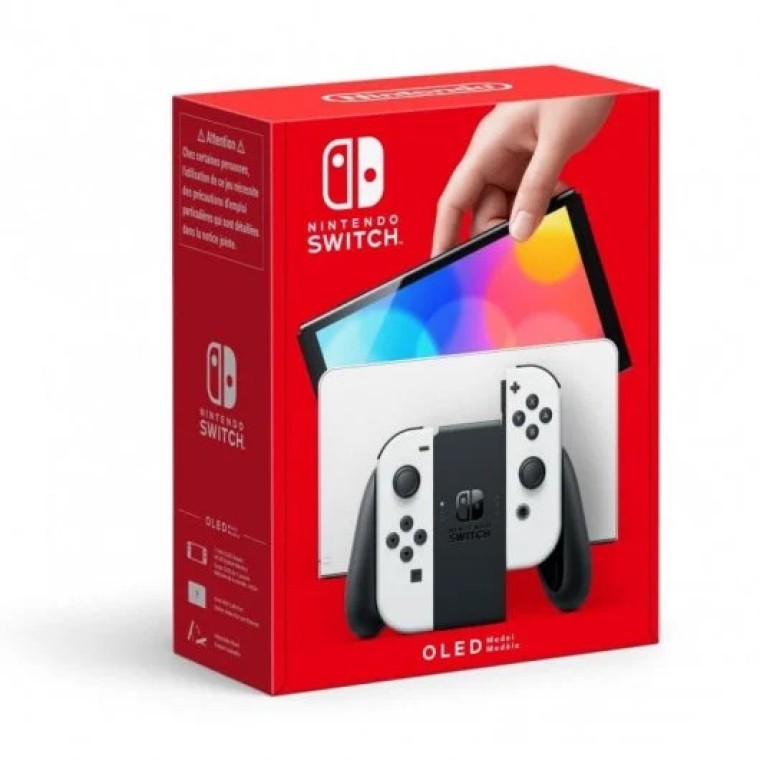 Nintendo Switch OLED Blanca+PDP LVL40 Auriculares Gaming Amarillo/Azul