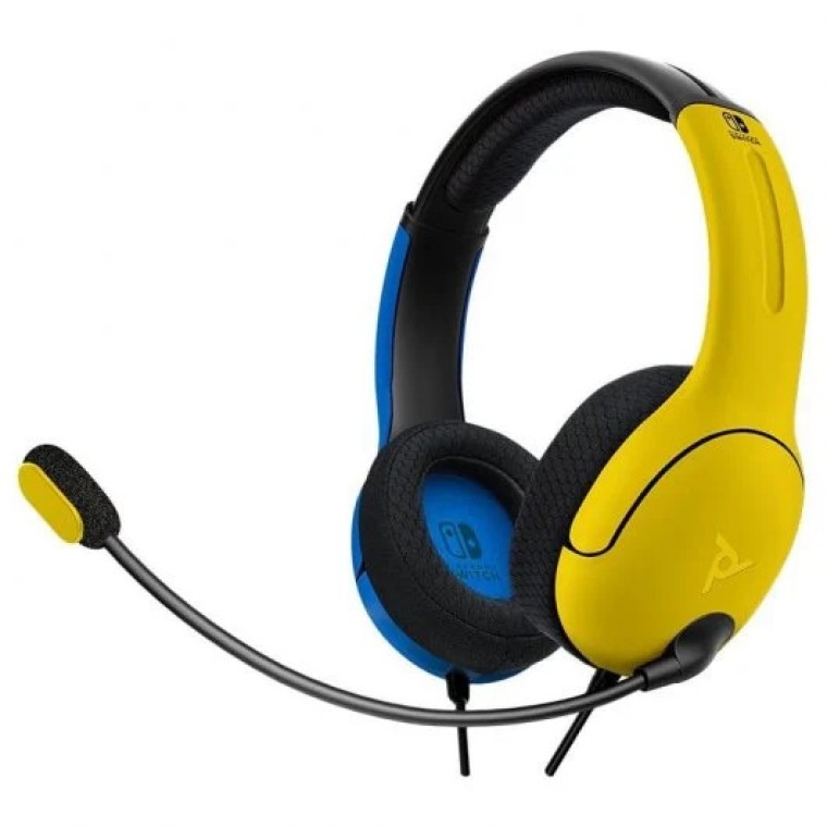 Nintendo Switch OLED Blanca+PDP LVL40 Auriculares Gaming Amarillo/Azul