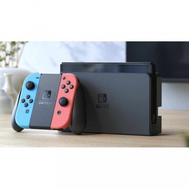 Nintendo Pack Switch OLED Azul Neón/Rojo Neón + Splatoon 2