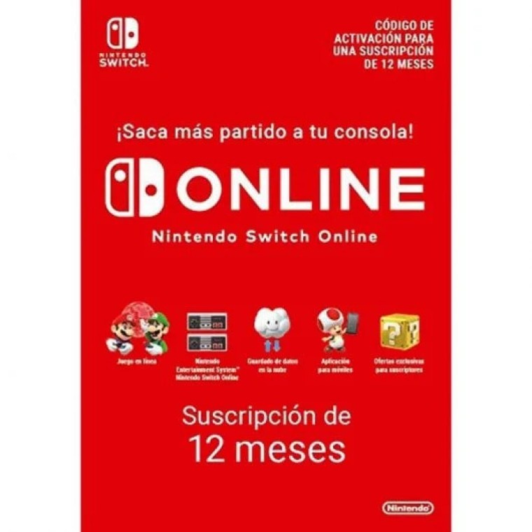 Nintendo Switch Azul Neón/Rojo Neón + Suscripción 12 meses Nintendo Switch Online