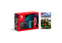 Nintendo Pack Switch Azul Neón/Rojo Neón + Minecraft: Nintendo Switch Edition