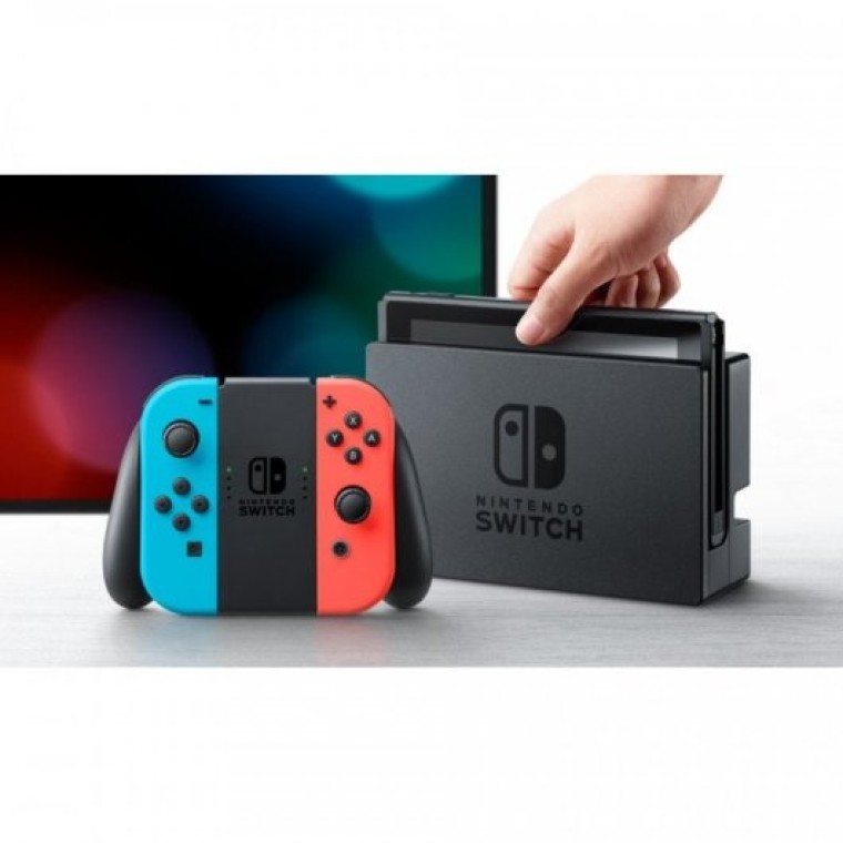 Nintendo Pack Switch Azul Neón/Rojo Neón + Minecraft: Nintendo Switch Edition