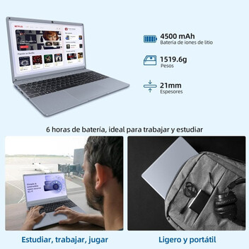 Portátil Vanwin Intel Core i3-5005U/16GB/512GB SSD/15.6"