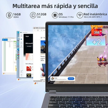 Portátil Vanwin Notebook 360 Gris AMD Ryzen 3 3200U/16GB/512GB SSD/15.6" Táctil