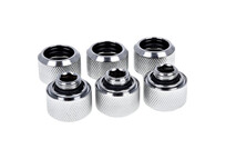 AlphaCool 17378 Pack 6 Racores Cromados 16mm