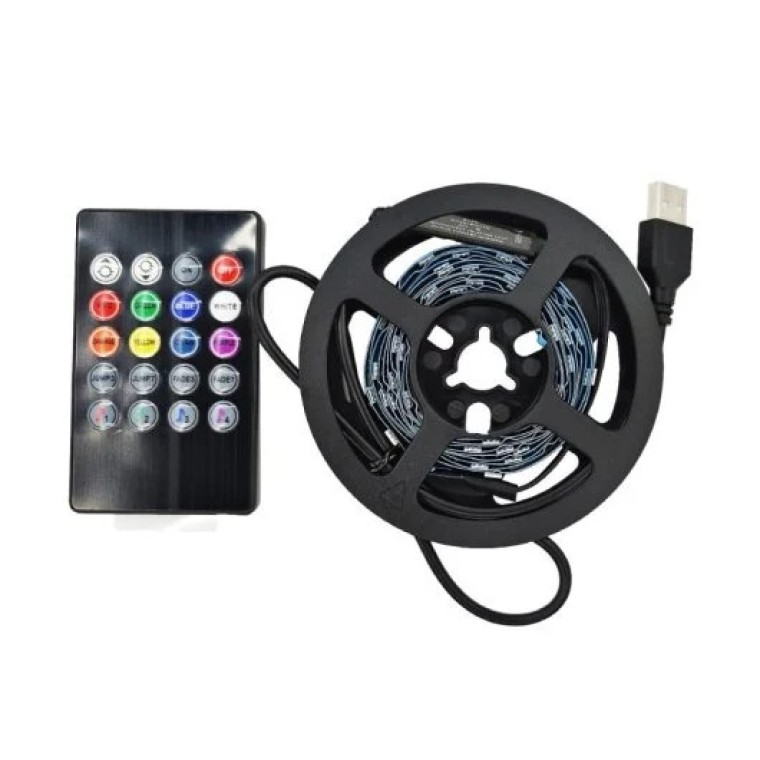 Efectoled Kit Tiras Led Rgb 5v Dc 24led/m Con Usb Para Televisión 2m Ip20 Rgb