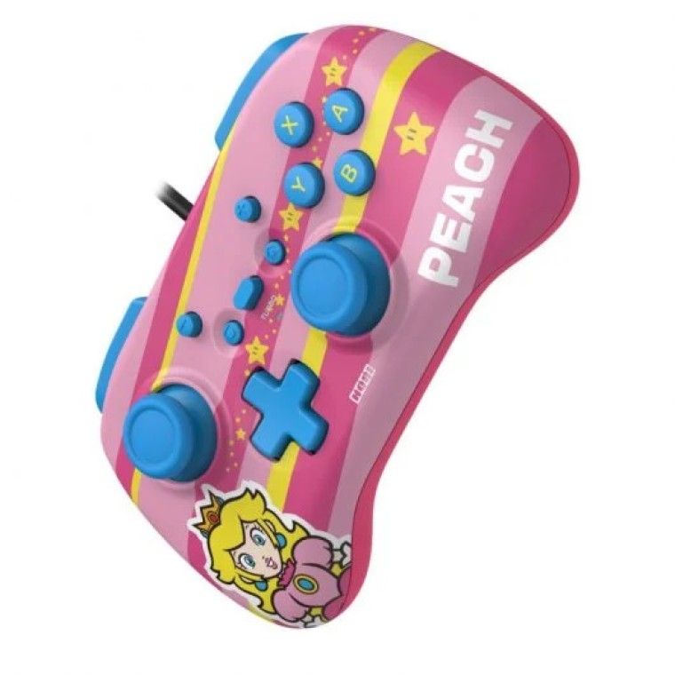 Hori Horipad Mini Super Mario Peach Mando con Cable Rosa/Amarillo/Azul para Nintendo Switch