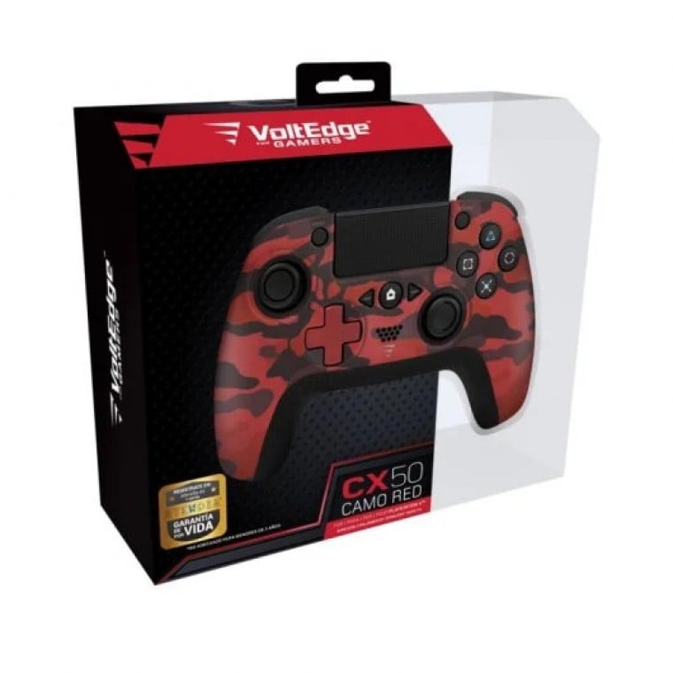 VoltEdge CX50 Mando Inalámbrico PS4 Camo Rojo