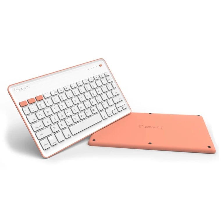 SilverHT Wireless BT Teclado Inalámbrico Naranja y Blanco para Tablets