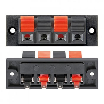 Goobay Conjunto de 4 Bornes para Altavoz Rectangular Negro Goobay Conjunto de 4 Bornes para Altavoz Rectangular Negro