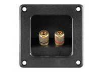 Goobay Conjunto de 2 Bornes Dorados para Altavoz Cuadrado Negro