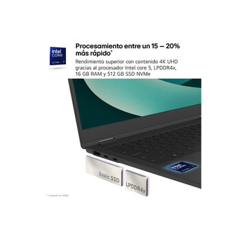 Portátil LG Gram 14″ i5-1334U 16GB 512GB SSD Ultraligero 24,5h W11 Black