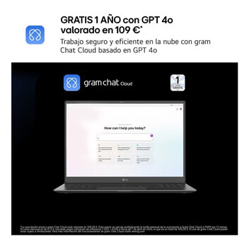 Portátil LG Gram 14ZD90T 14" Intel Core Ultra 7 255H 16GB 1TB AI Boost Dolby Atmos Portátil LG Gram 14ZD90T 14" Intel Core Ultra 7 255H 16GB 1TB AI Boost Dolby Atmos