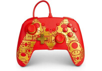 Power A Mando con Cable Rojo Super Mario Bros M Dorada para Nintendo Switch